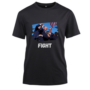 Trump Fight Cotton Black Short Sleeve T-Shirt