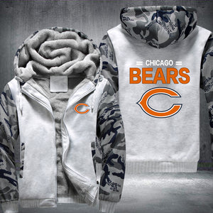 Football Bears Printing Fleece Hoodies Jacket