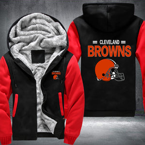 Football Browns Printing Fleece Hoodies Jacket