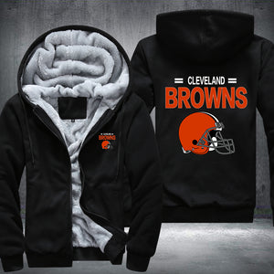 Football Browns Printing Fleece Hoodies Jacket