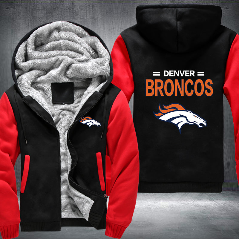 Football Broncos Printing Fleece Hoodies Jacket