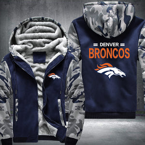 Football Broncos Printing Fleece Hoodies Jacket