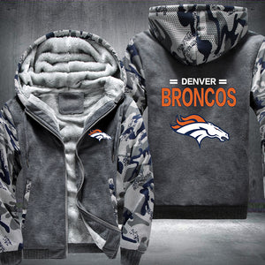 Football Broncos Printing Fleece Hoodies Jacket