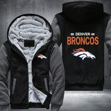 Football Broncos Printing Fleece Hoodies Jacket