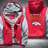 Football Broncos Printing Fleece Hoodies Jacket