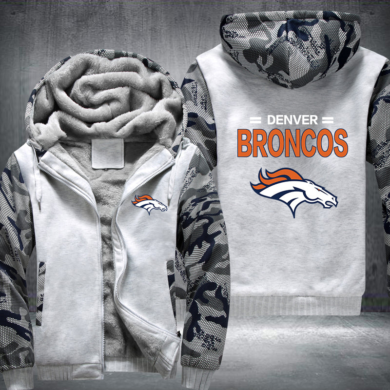 Football Broncos Printing Fleece Hoodies Jacket