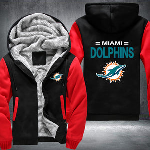 Football Dolphins Printing Fleece Hoodies Jacket