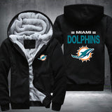 Football Dolphins Printing Fleece Hoodies Jacket