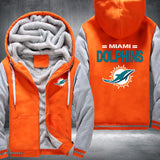 Football Dolphins Printing Fleece Hoodies Jacket