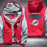 Football Dolphins Printing Fleece Hoodies Jacket