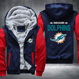 Football Dolphins Printing Fleece Hoodies Jacket