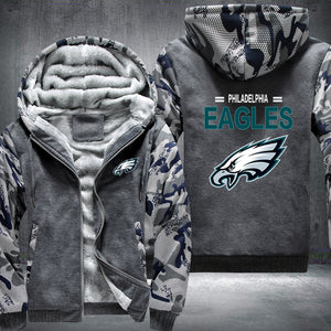 Football Eagles Printing Fleece Hoodies Jacket