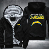 Football Chargers Printing Fleece Hoodies Jacket