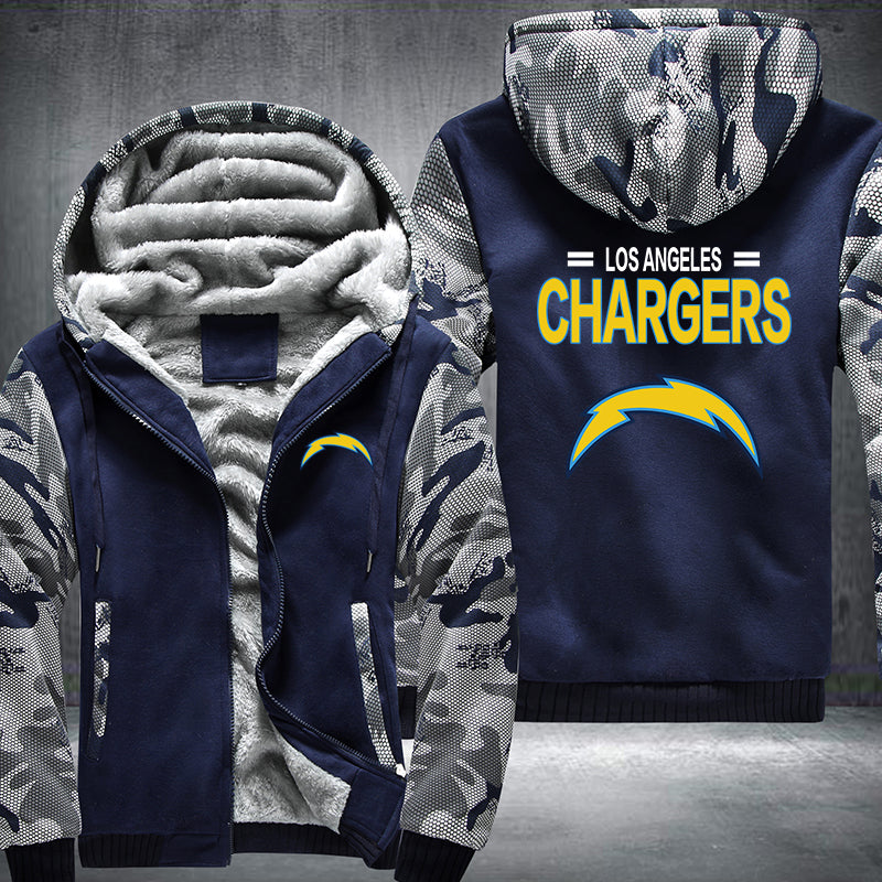 Football Chargers Printing Fleece Hoodies Jacket