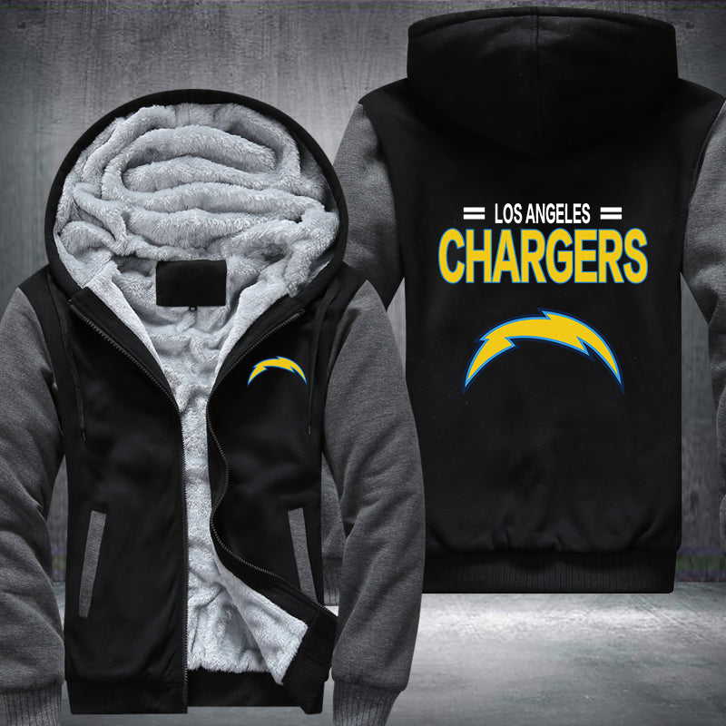 Football Chargers Printing Fleece Hoodies Jacket