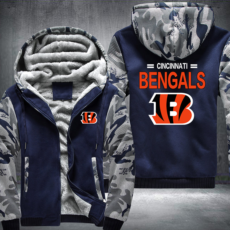 Football Bengals Printing Fleece Hoodies Jacket