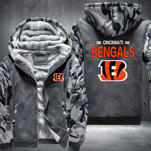 Football Bengals Printing Fleece Hoodies Jacket