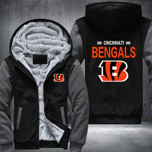 Football Bengals Printing Fleece Hoodies Jacket