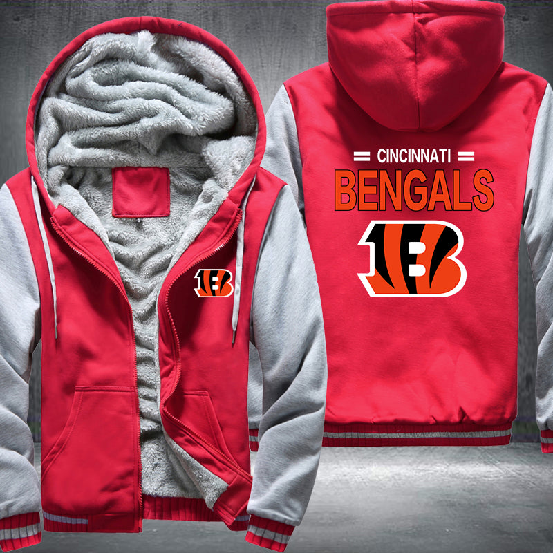 Football Bengals Printing Fleece Hoodies Jacket