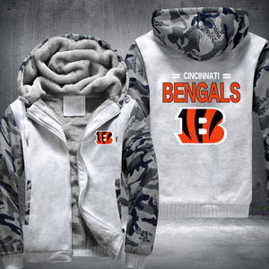 Football Bengals Printing Fleece Hoodies Jacket