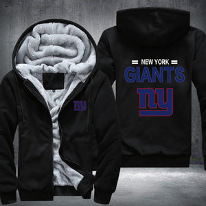 Football Giants Printing Fleece Hoodies Jacket