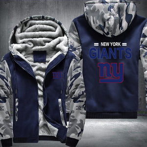 Football Giants Printing Fleece Hoodies Jacket