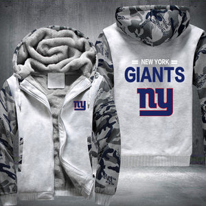 Football Giants Printing Fleece Hoodies Jacket