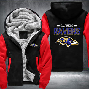 Football Ravens Printing Fleece Hoodies Jacket