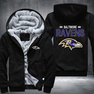 Football Ravens Printing Fleece Hoodies Jacket