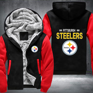 Football Steelers Printing Fleece Hoodies Jacket