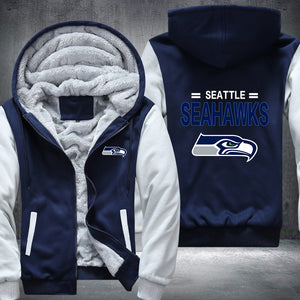 Football Seahawks Printing Fleece Hoodies Jacket