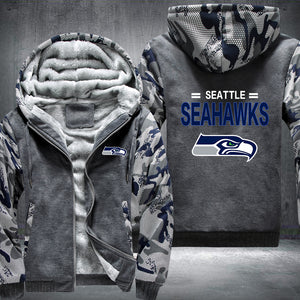 Football Seahawks Printing Fleece Hoodies Jacket