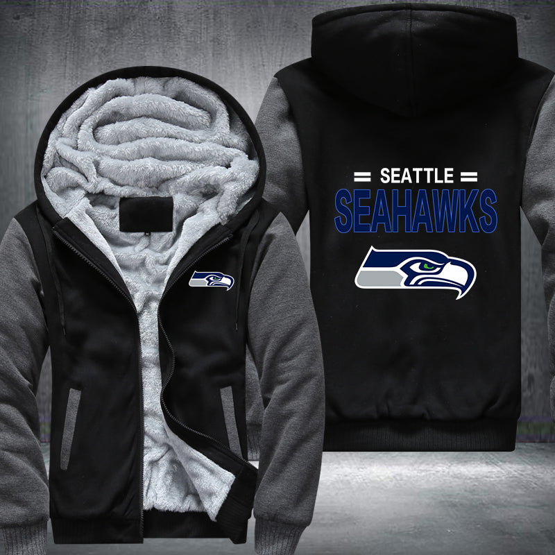 Football Seahawks Printing Fleece Hoodies Jacket