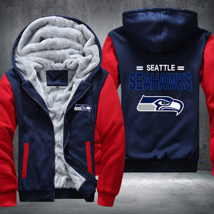 Football Seahawks Printing Fleece Hoodies Jacket