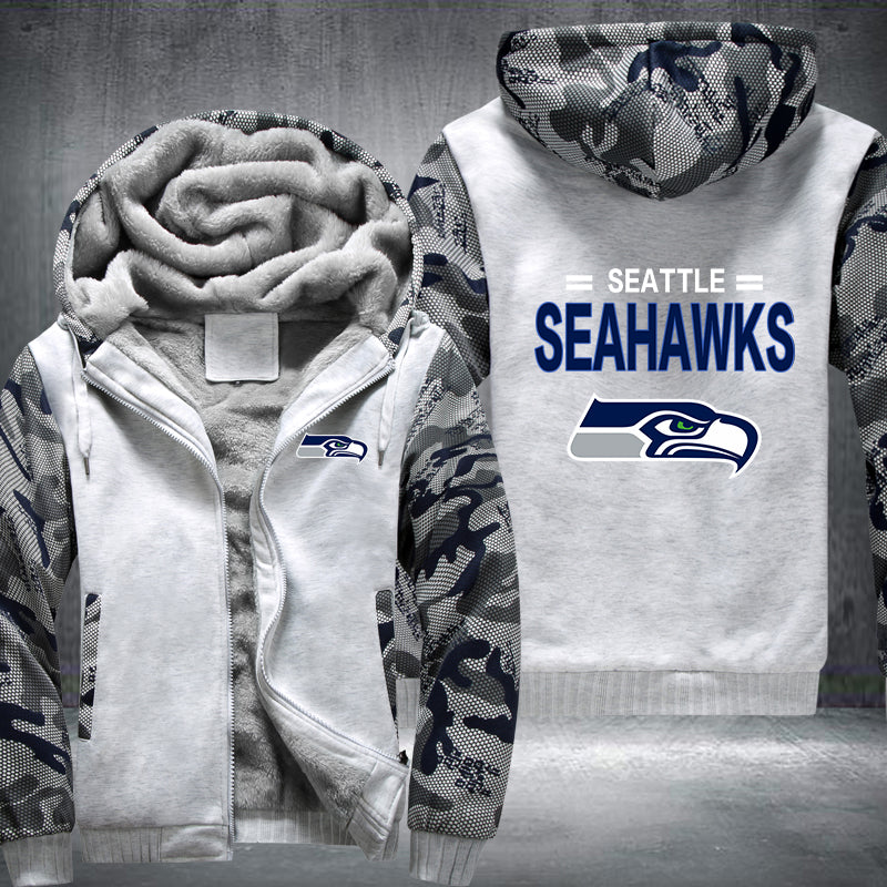 Football Seahawks Printing Fleece Hoodies Jacket