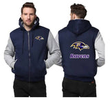 Baltimore Ravens Printing Fleece Blue Hoodies Jacket