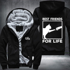 CAT BEST FRIENDS FOR LIFE Fleece Hoodies Jacket