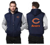 Chicago Bears Printing Fleece Blue Hoodies Jacket