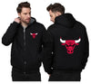 Chicago Bulls Printing Fleece Black Hoodies Jacket