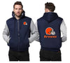 Cleveland Browns Printing Fleece Blue Hoodies Jacket