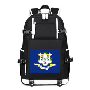 Flag of Connecticut printing Canvas Backpack