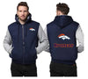 Denver Broncos Printing Fleece Blue Hoodies Jacket