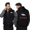 Denver Broncos Printing Fleece Grey Hoodies Jacket