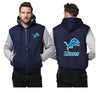 Detroit Lions Printing Fleece Blue Hoodies Jacket