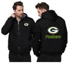 Green Bay Packer Printing Fleece Black Hoodies Jacket