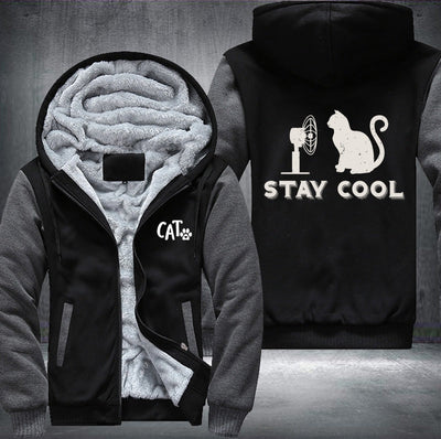CAT STAY COOL Fleece Hoodies Jacket