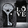 Love Dog Fleece Hoodies Jacket