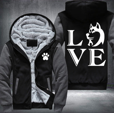 Love Dog Fleece Hoodies Jacket