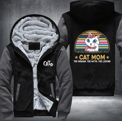 CAT MOM THE WOMAN THE MYTH THE LEGEND Fleece Hoodies Jacket