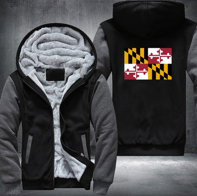 Flag of Maryland Fleece Hoodies Jacket